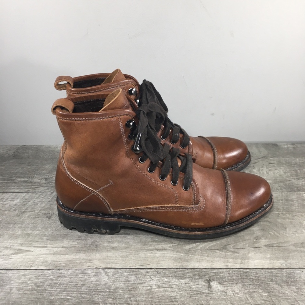 Blackstone Ember Jaxon Lace-Up Cap Toe Leather Mens Brandy Work Boots Size 9